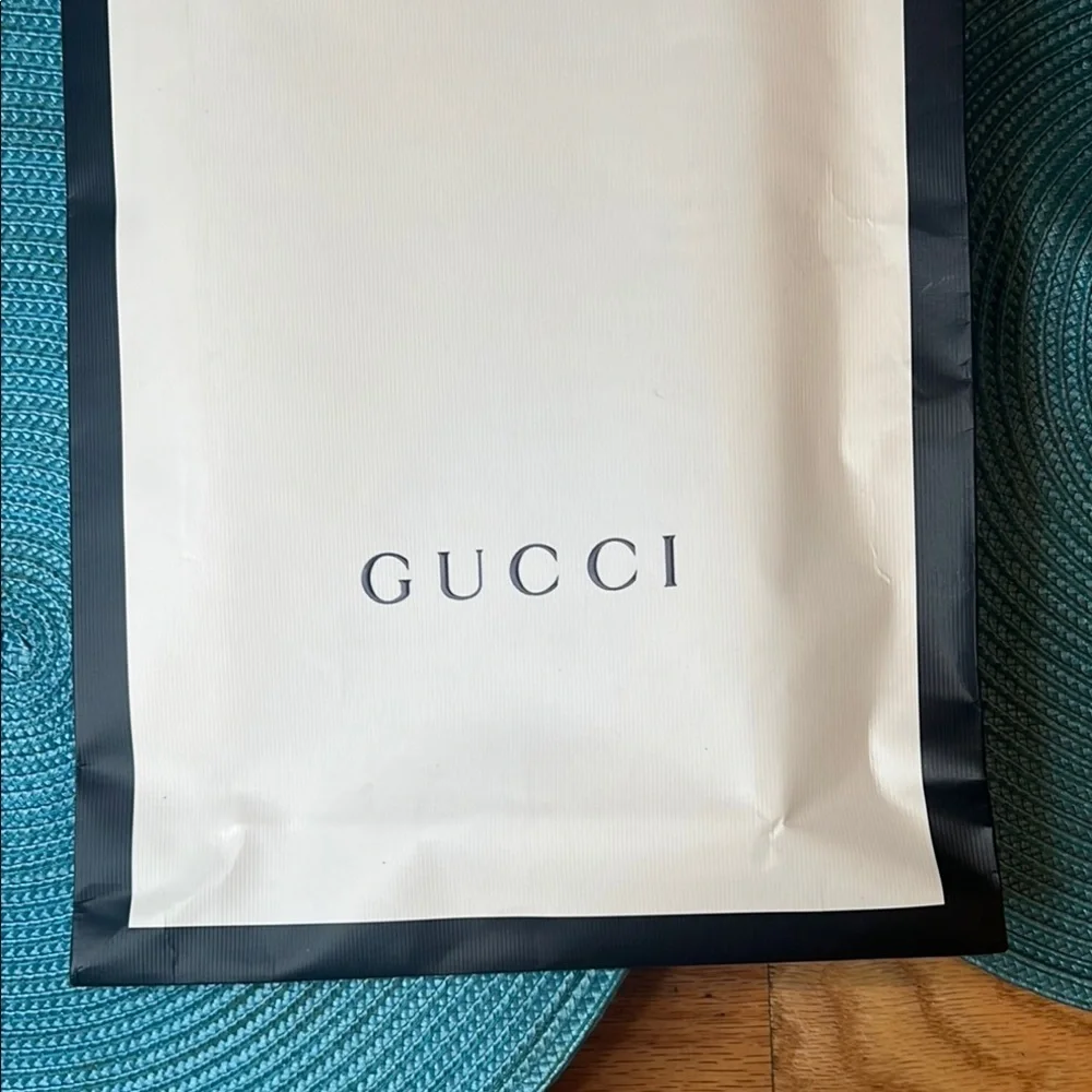 Gucci White and Black Shopping Bag